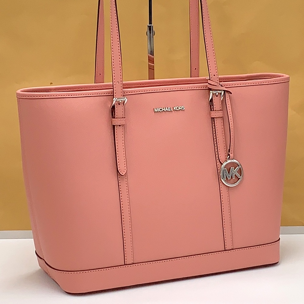 MICHAEL KORS 
Jet Set Travel Large Saffiano Leather Tote Bag PRIMROSE COLOR - Picture 2 of 16